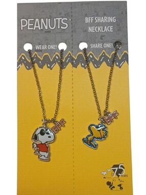 Peanuts 75th Anniversary Snoopy & Woodstock Best Friends - BFF Necklace Set of 2
